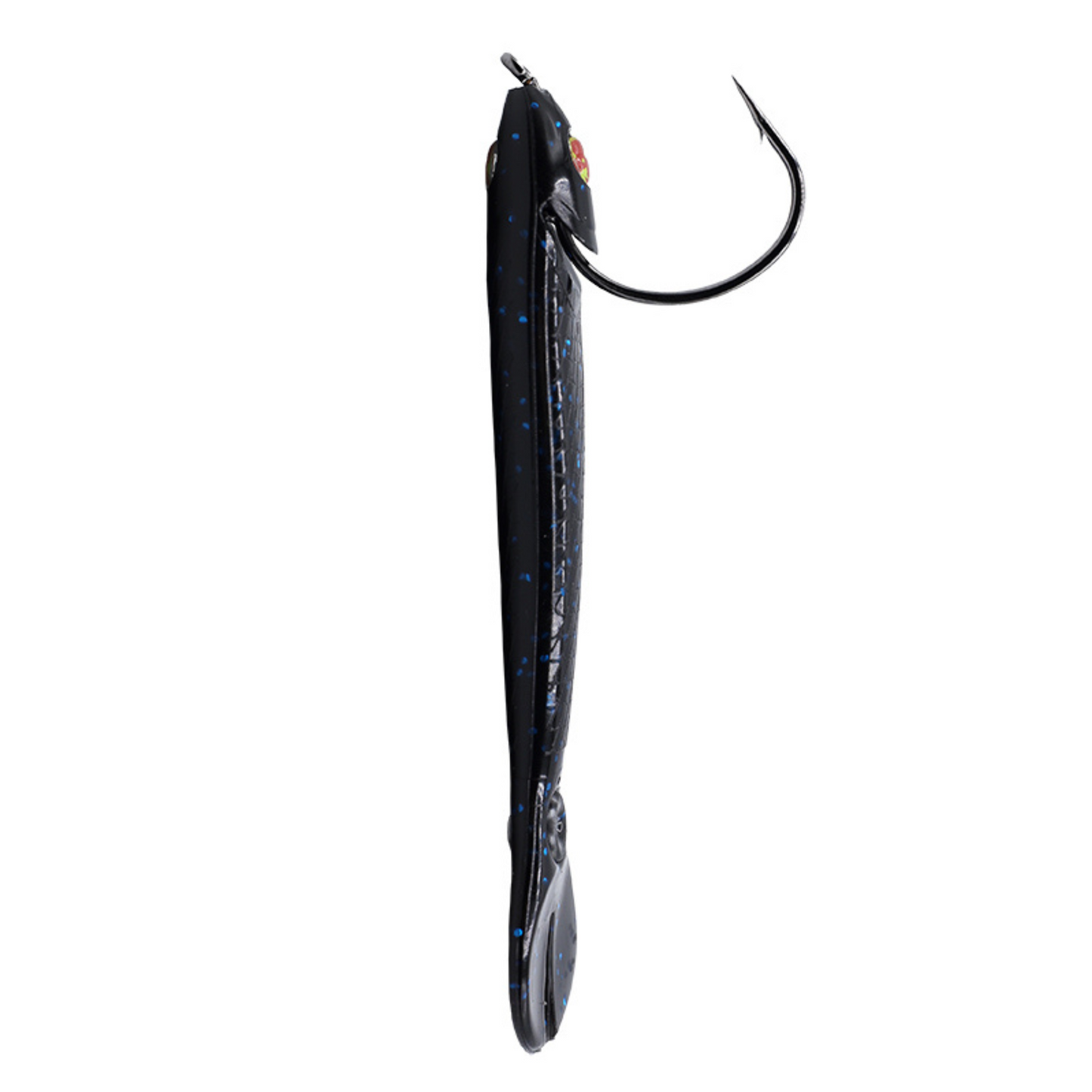 5.25" 5pc. Recoil Baits - Black w/ Blue Flake