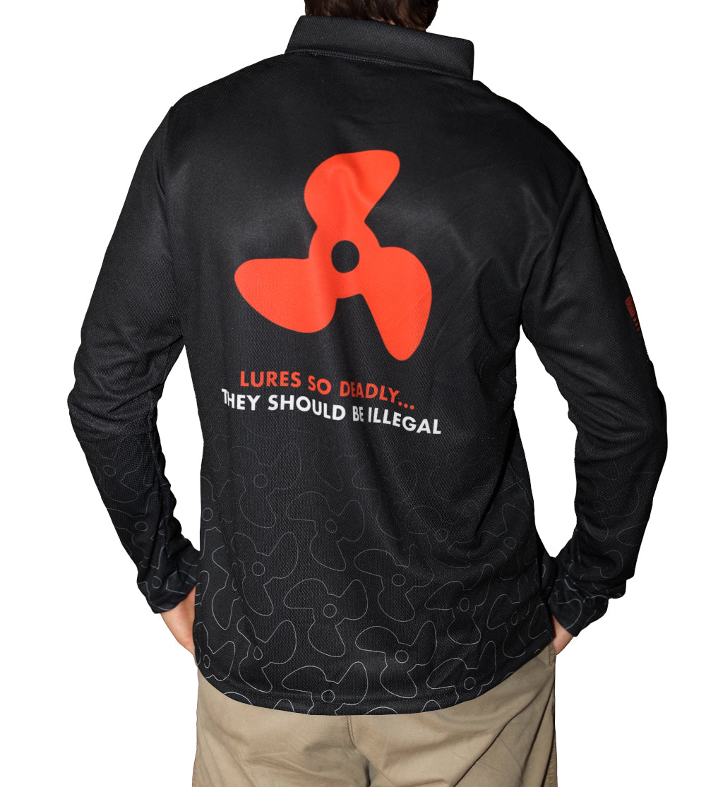 Lawless Lures Crew Shirt (Black / Orange / Grey)