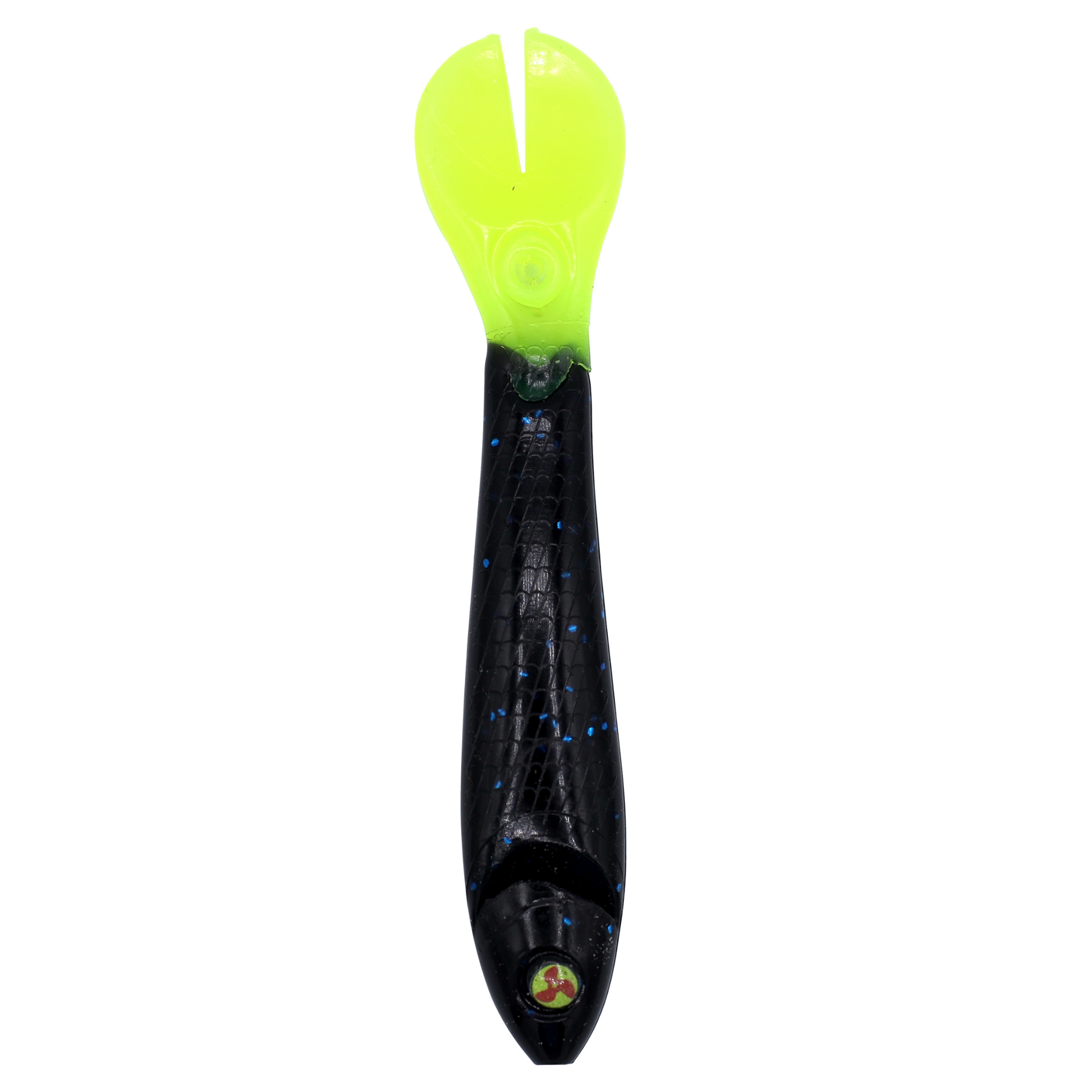 5.25 5pc. Recoil Baits - Black Blue Flake Chartreuse Tail