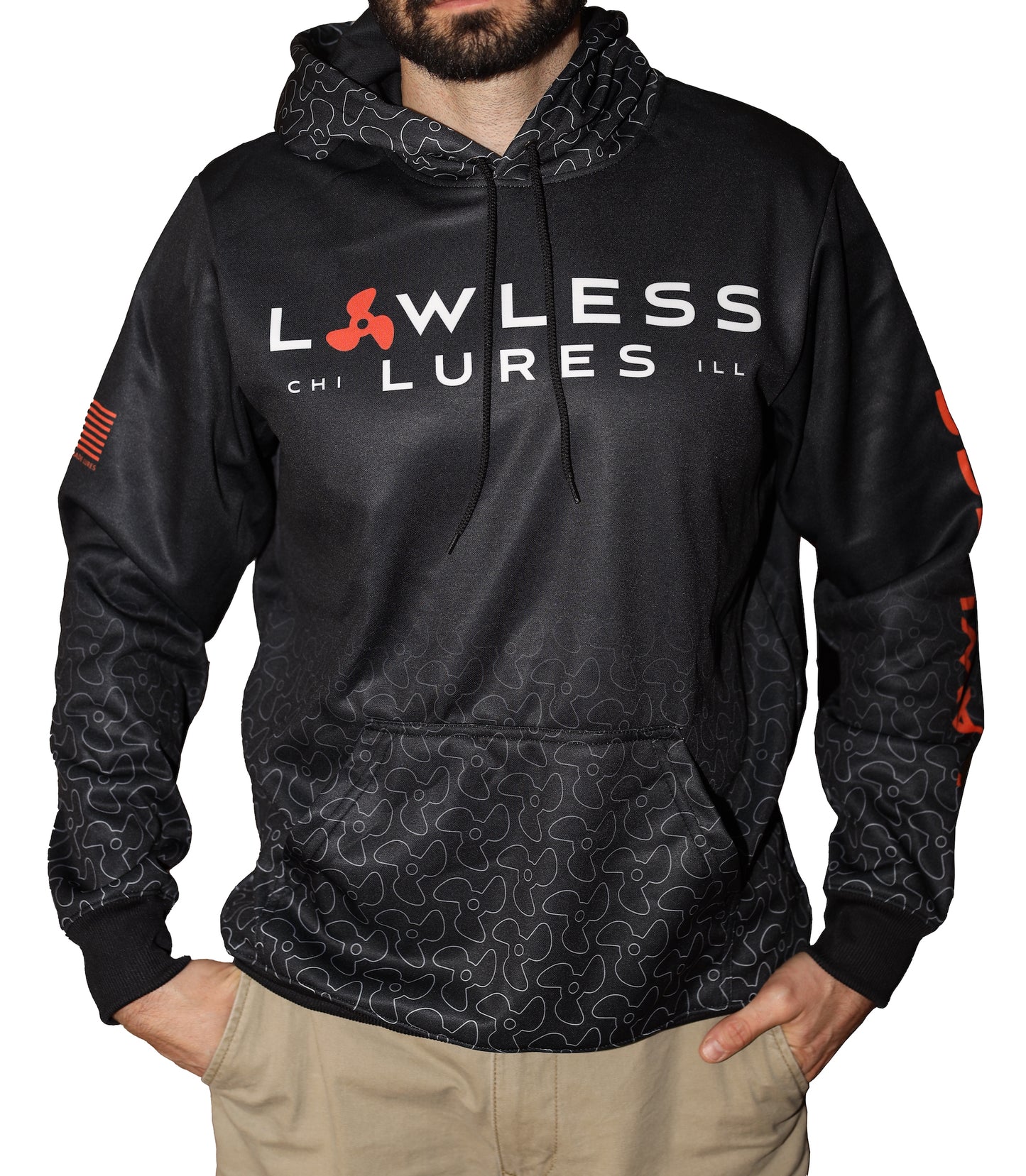 Lawless Lures Hoodie (Black / Orange / Grey)