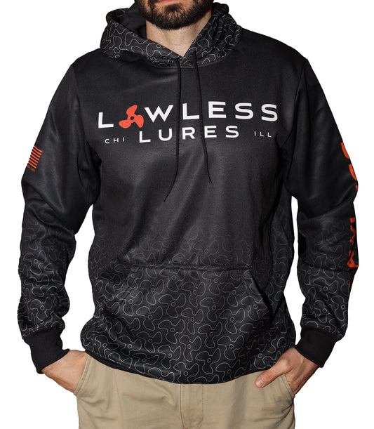 Lawless Lures Hoodie (Black / Orange / Grey)