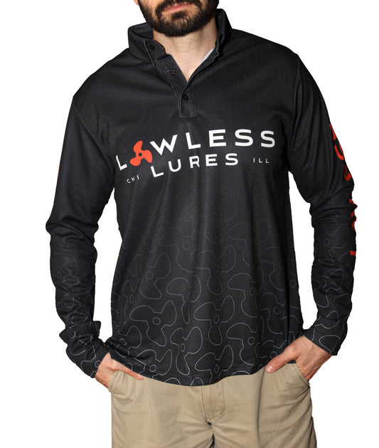 Lawless Lures Crew Shirt (Black / Orange / Grey)